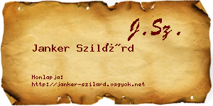 Janker Szilárd névjegykártya